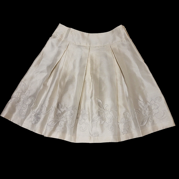 She Sunhee Dresses & Skirts - Ivory Embroidered Pleated SheSunee Skirt